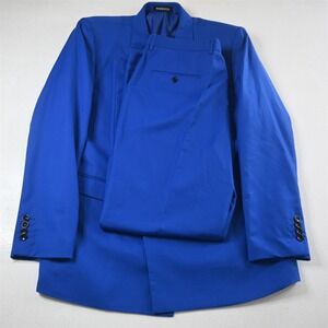 Mens Double Breasted 46R 36x32 Royal Blue Mens Jacket Pants Suit